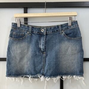 [S] Vintage y2k FWR Distressed Denim Mini Skirt Women’s Coastal Festival Pockets